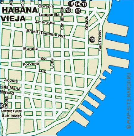 mapa de Havana em espanhol