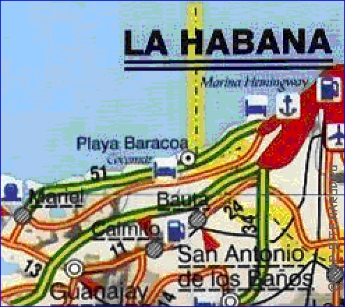 carte de  la province Province de La Habana en espagnol