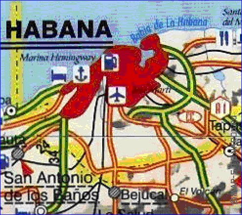 carte de  la province Province de La Habana en espagnol