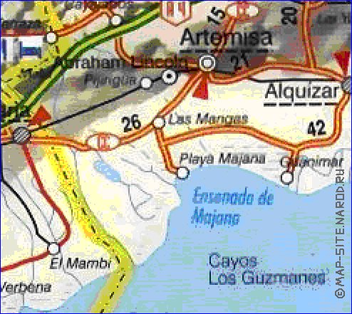 carte de  la province Province de La Habana en espagnol