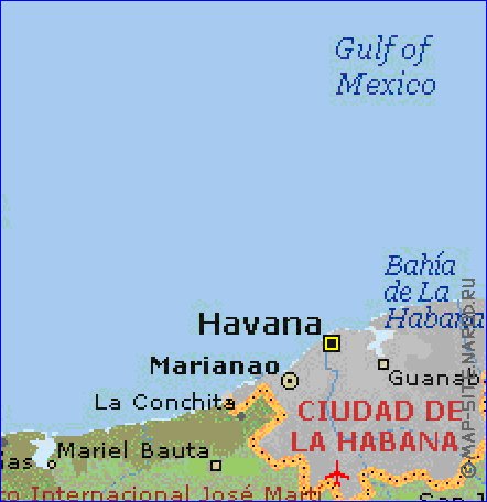 carte de  la province Province de La Habana