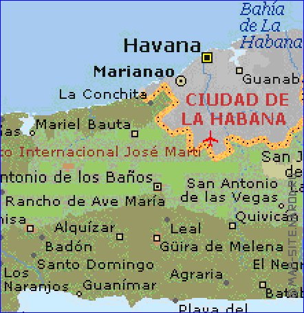 carte de  la province Province de La Habana