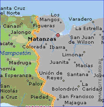 carte de  la province Province de La Habana