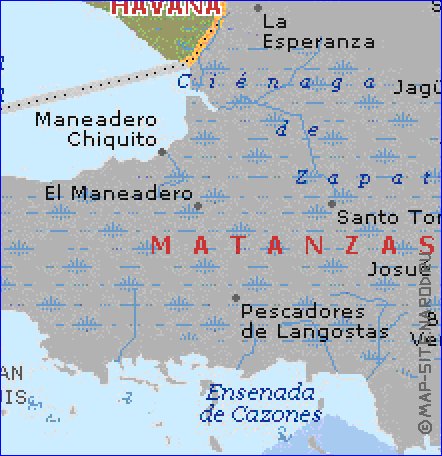 carte de  la province Province de La Habana