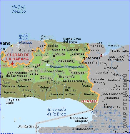 carte de  la province Province de La Habana