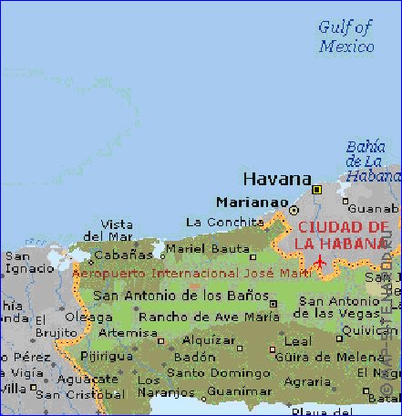 carte de  la province Province de La Habana