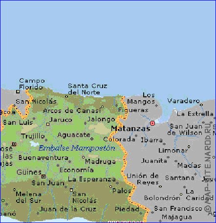 carte de  la province Province de La Habana