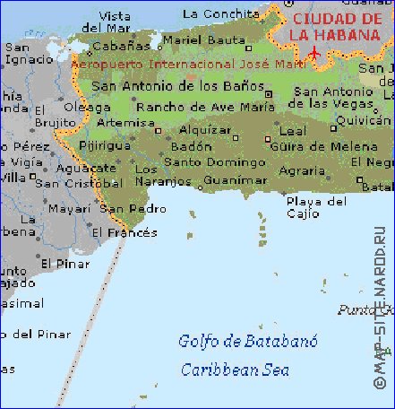 carte de  la province Province de La Habana