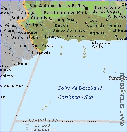 carte de  la province Province de La Habana