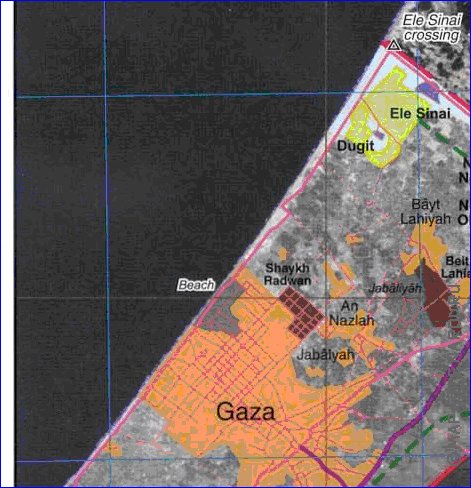carte de Gaza en anglais