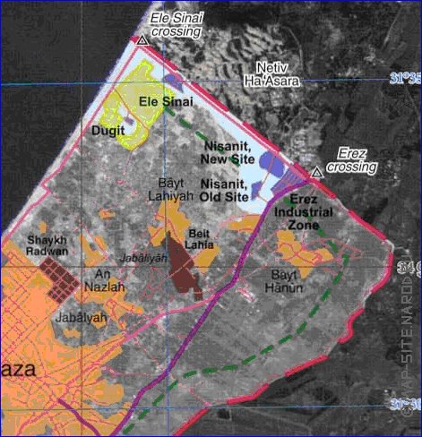 mapa de Gaza em ingles