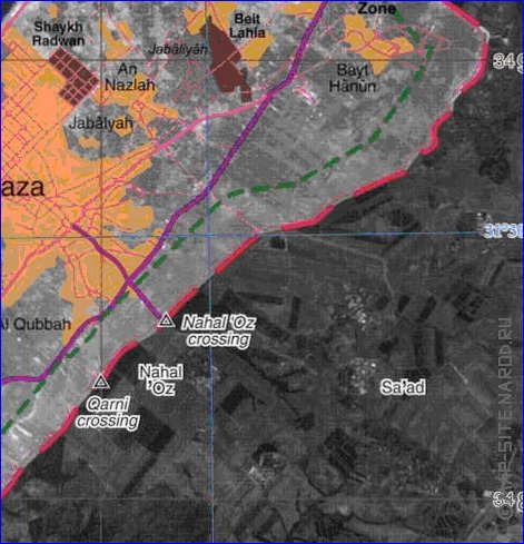 mapa de Gaza em ingles