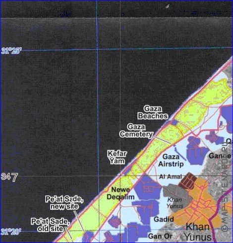 mapa de Gaza em ingles