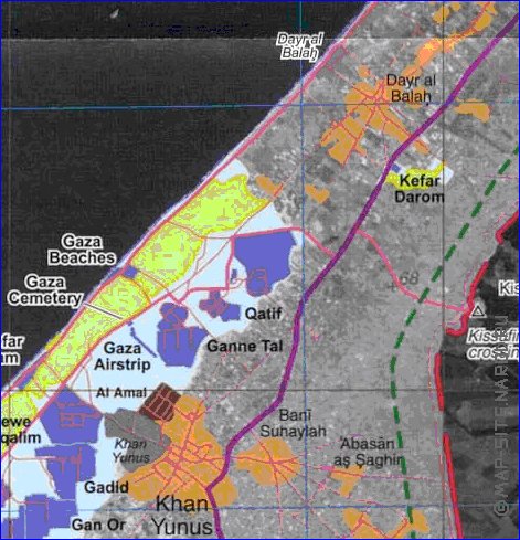 mapa de Gaza em ingles