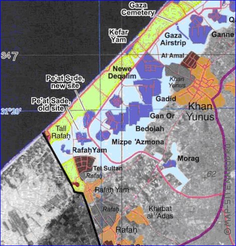 mapa de Gaza em ingles