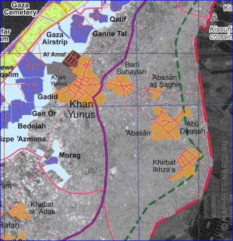 mapa de Gaza em ingles