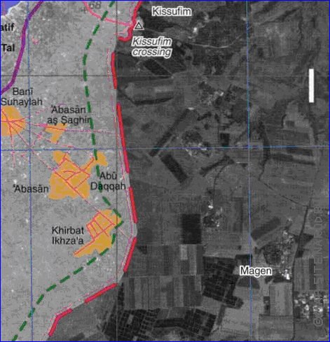 mapa de Gaza em ingles