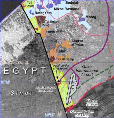 mapa de Gaza em ingles