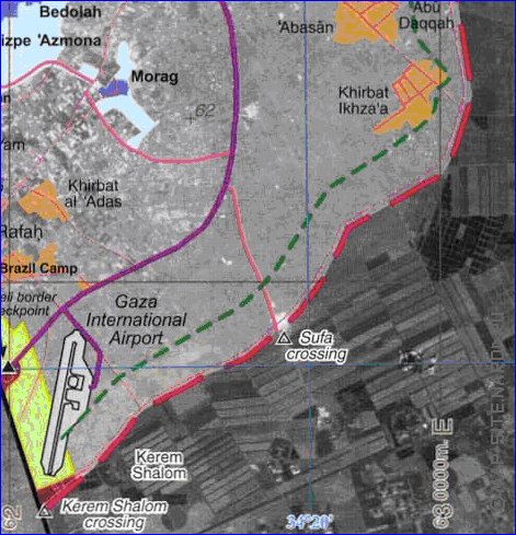 mapa de Gaza em ingles