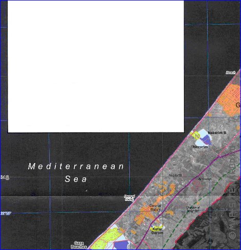 mapa de Gaza em ingles