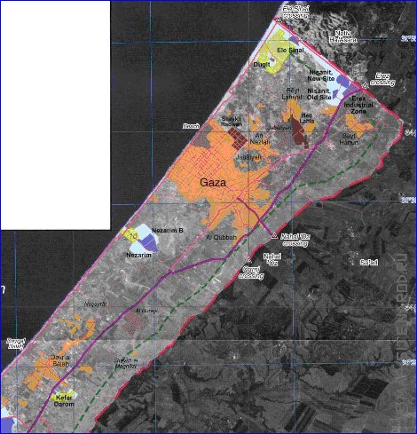 mapa de Gaza em ingles