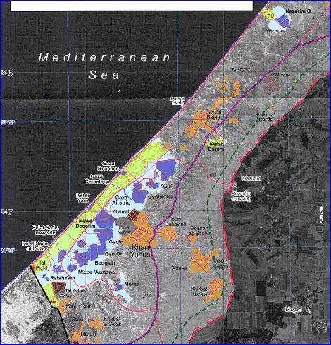 mapa de Gaza em ingles