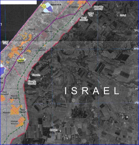 mapa de Gaza em ingles