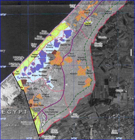 mapa de Gaza em ingles