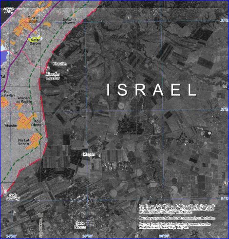 mapa de Gaza em ingles