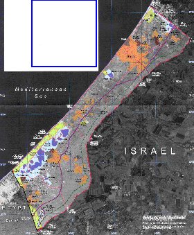 mapa de Gaza em ingles