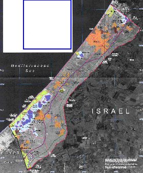 carte de Gaza en anglais