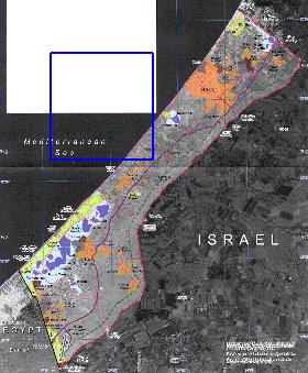 carte de Gaza en anglais