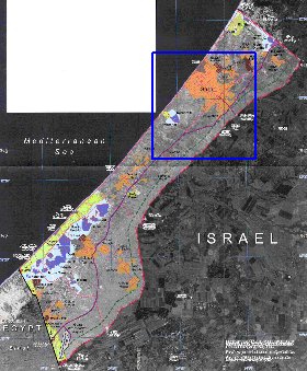 carte de Gaza en anglais