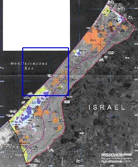 carte de Gaza en anglais