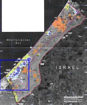 mapa de Gaza em ingles