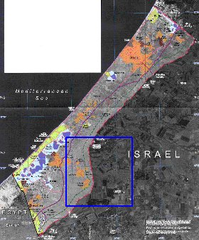 mapa de Gaza em ingles