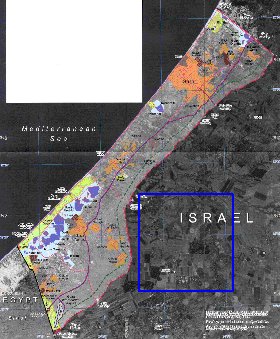 mapa de Gaza em ingles