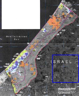 mapa de Gaza em ingles