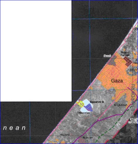 mapa de Gaza em ingles