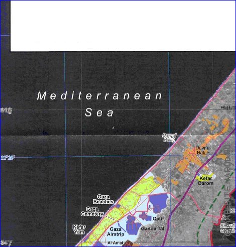 mapa de Gaza em ingles