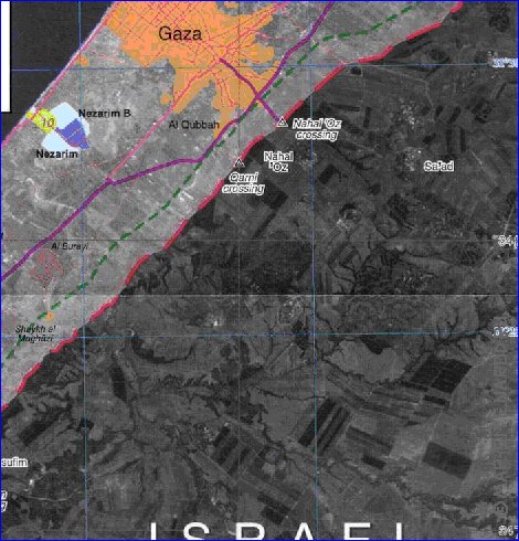 carte de Gaza en anglais