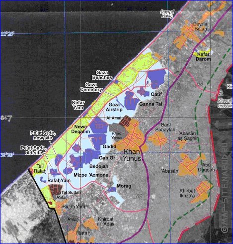 mapa de Gaza em ingles