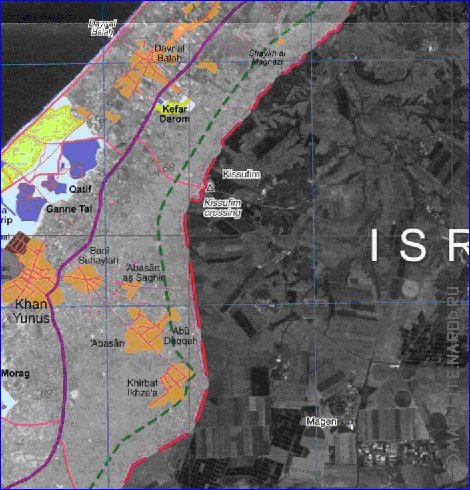 mapa de Gaza em ingles