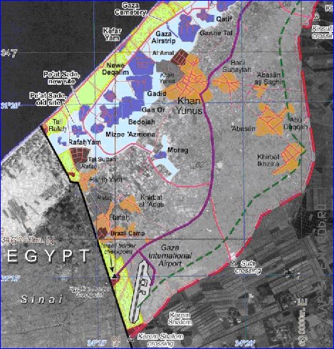 mapa de Gaza em ingles