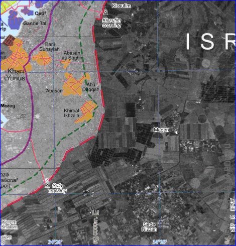 mapa de Gaza em ingles