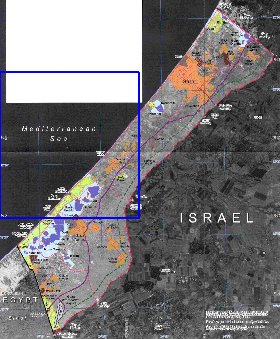 mapa de Gaza em ingles