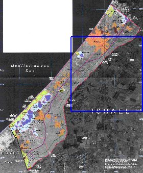 carte de Gaza en anglais