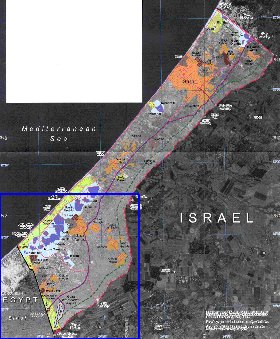 mapa de Gaza em ingles