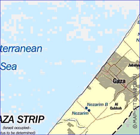 mapa de Gaza