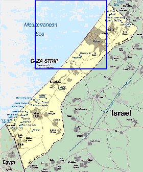 mapa de Gaza